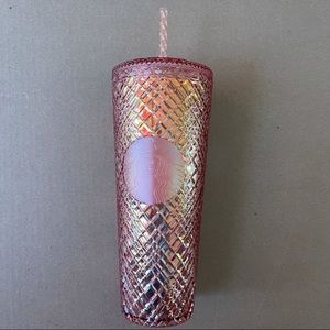 “JEWELED”Venti new 2021 holiday cup in rose gold/peach color 😍